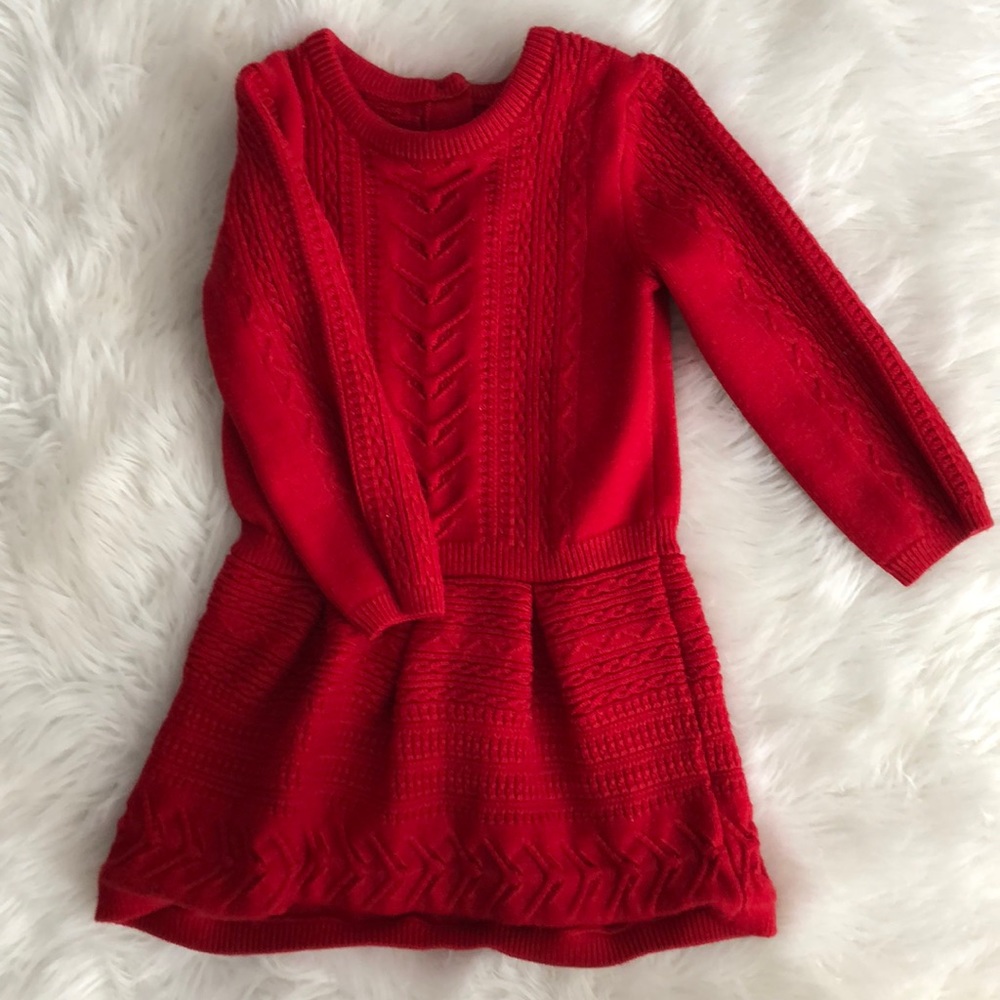 Janie and Jack Red cable knit dress